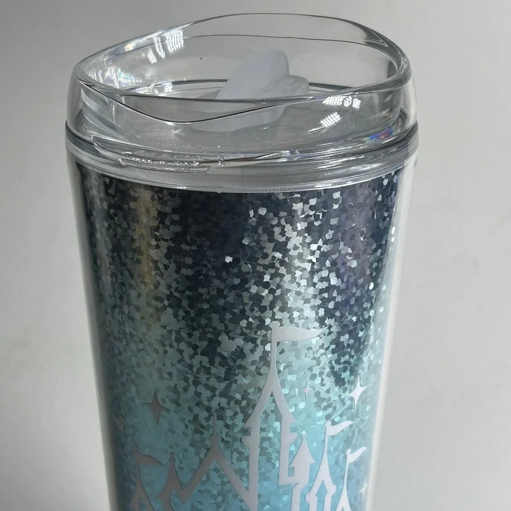 Disney Parks Walt Disney World‎ Blue Ombre Glitter Castle 22oz Tumbler Travel